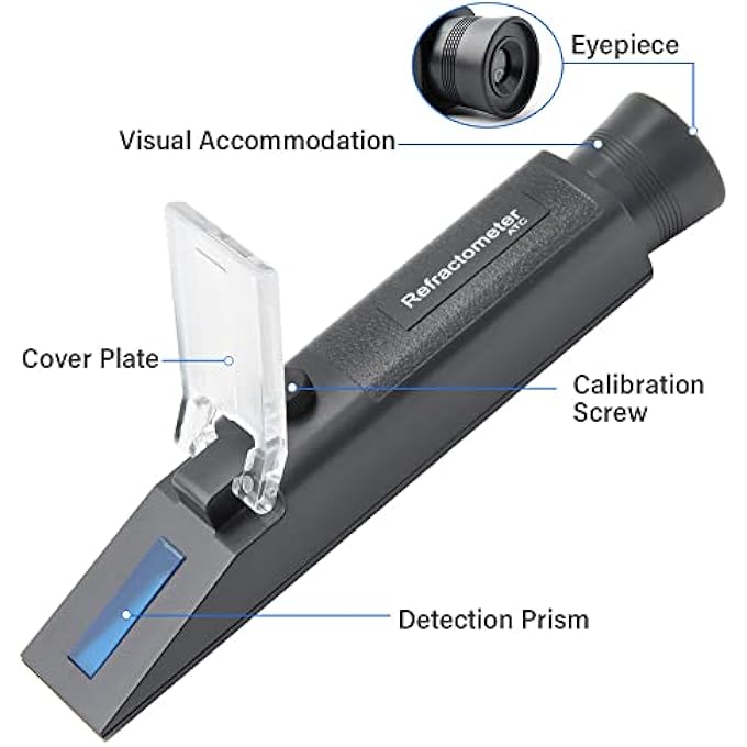 OUNA CAR ANTIFREEZE REFRACTOMETER, CAR ANTIFREEZE REFRACTOMETER MULTIFUNCTIONAL AUTO COOLANT TESTER UREA PROPYLENE GLYCOL GLYCOL DETERGENT BATTERY LIQUIDS TEST DEVICE - Image 3